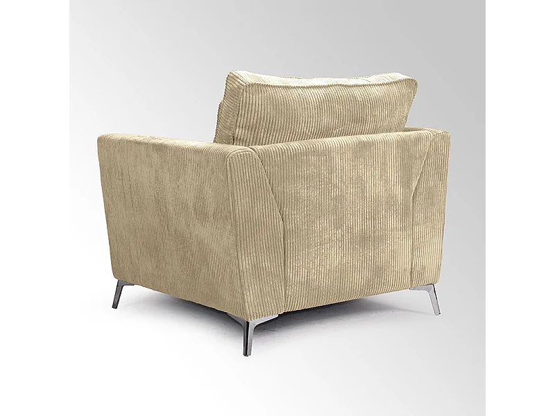 Fauteuil Isla velours côtelé beige