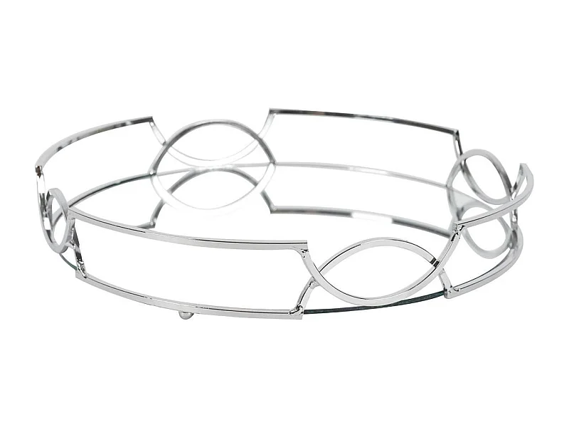 Plateau Rond Miroir Argenté Ø30cm - ELIAN