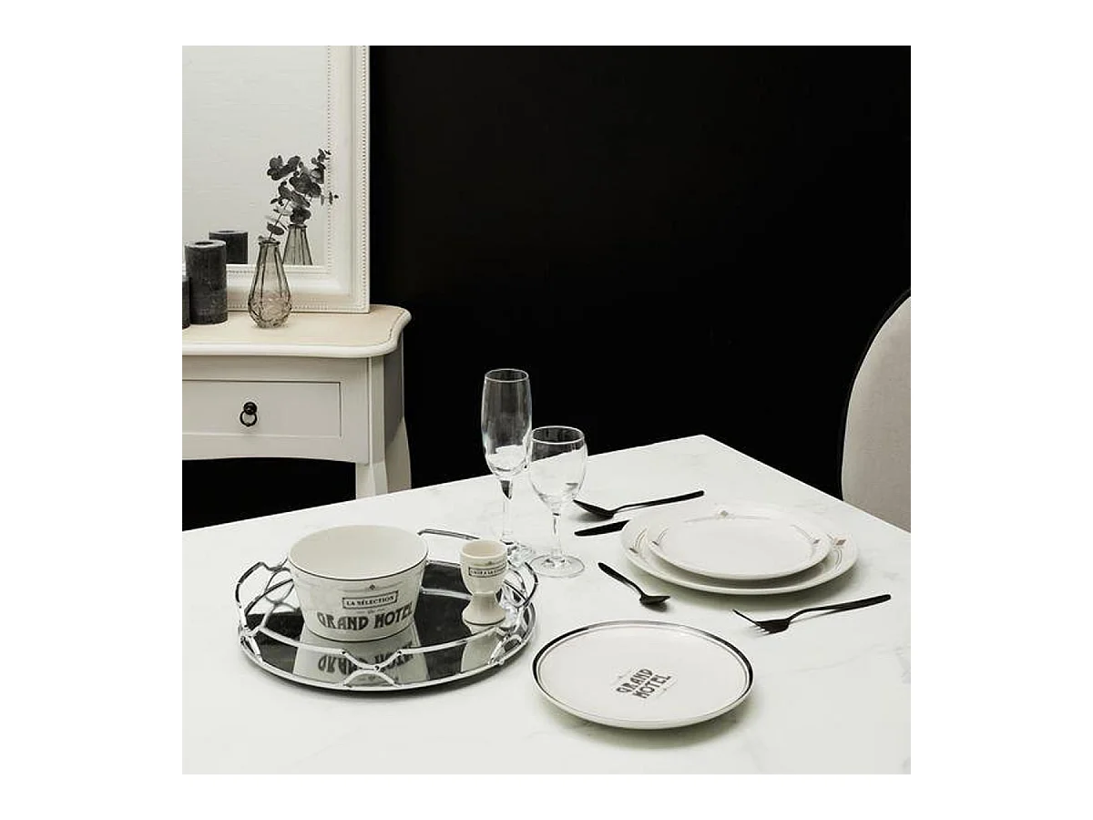 Plateau Rond Miroir Argenté Ø30cm - ELIAN