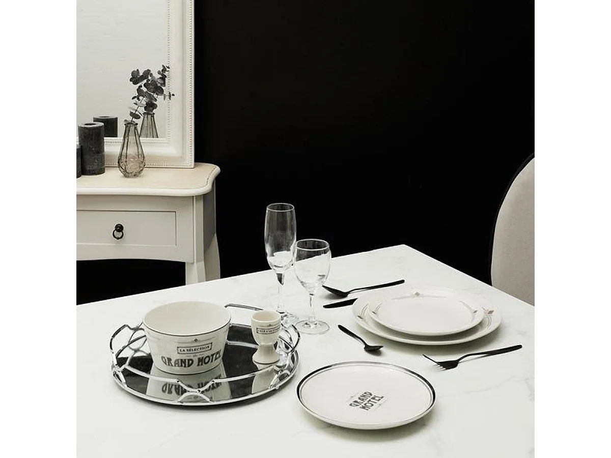 Plateau Rond Miroir Argenté Ø30cm - ELIAN