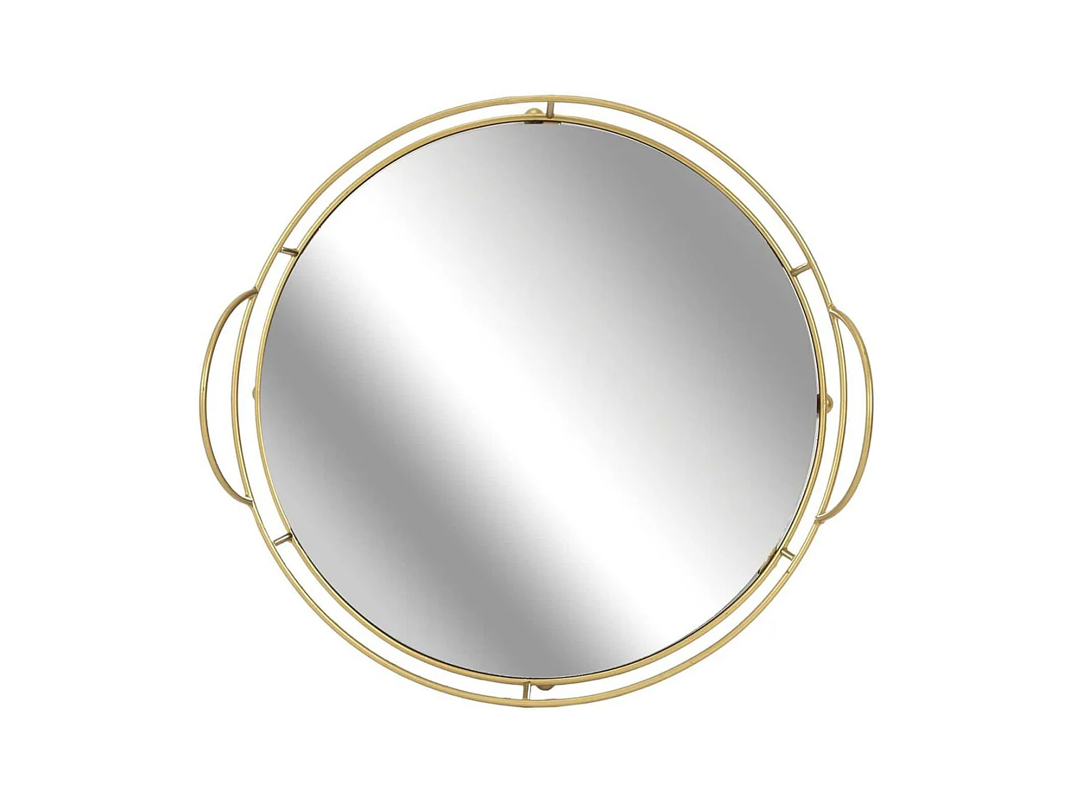Plateau de Présentation Miroir et Métal Doré Ø34cm - VICTOR
