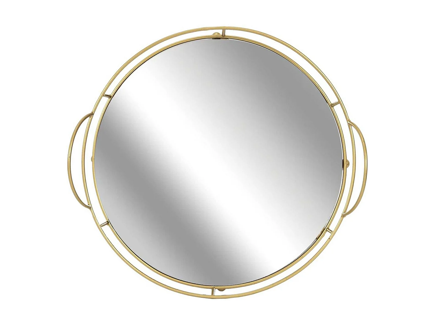 Plateau de Présentation Miroir et Métal Doré Ø34cm - VICTOR