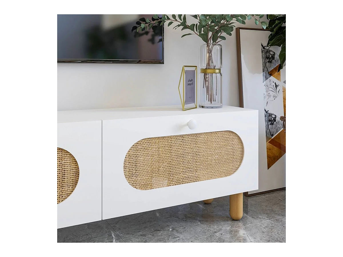 TV-Ständer – 180 cm x 42,6 cm x 31,4 cm – Weiß – MDF