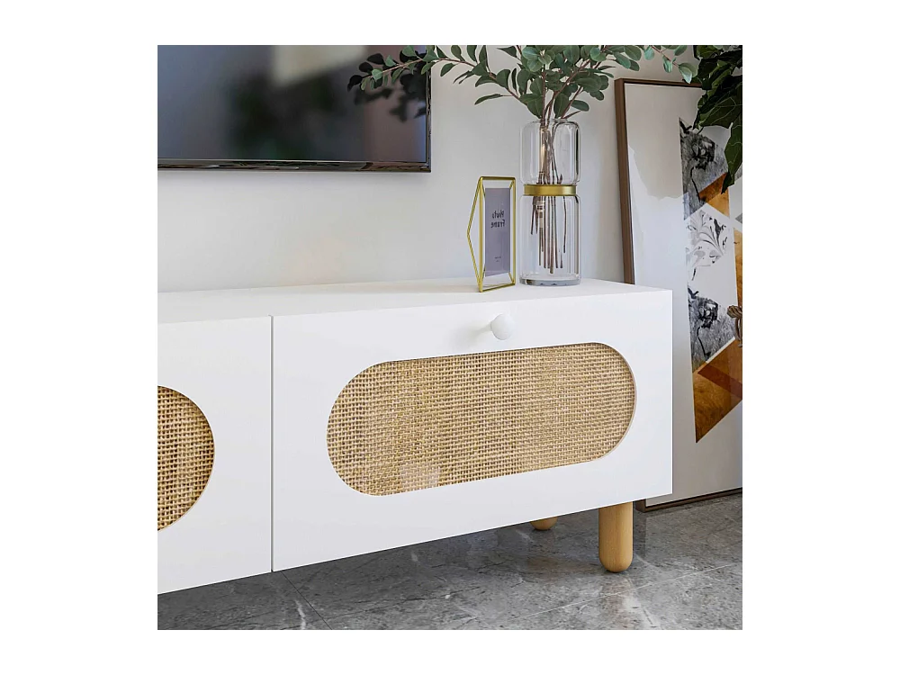 TV-Ständer – 180 cm x 42,6 cm x 31,4 cm – Weiß – MDF