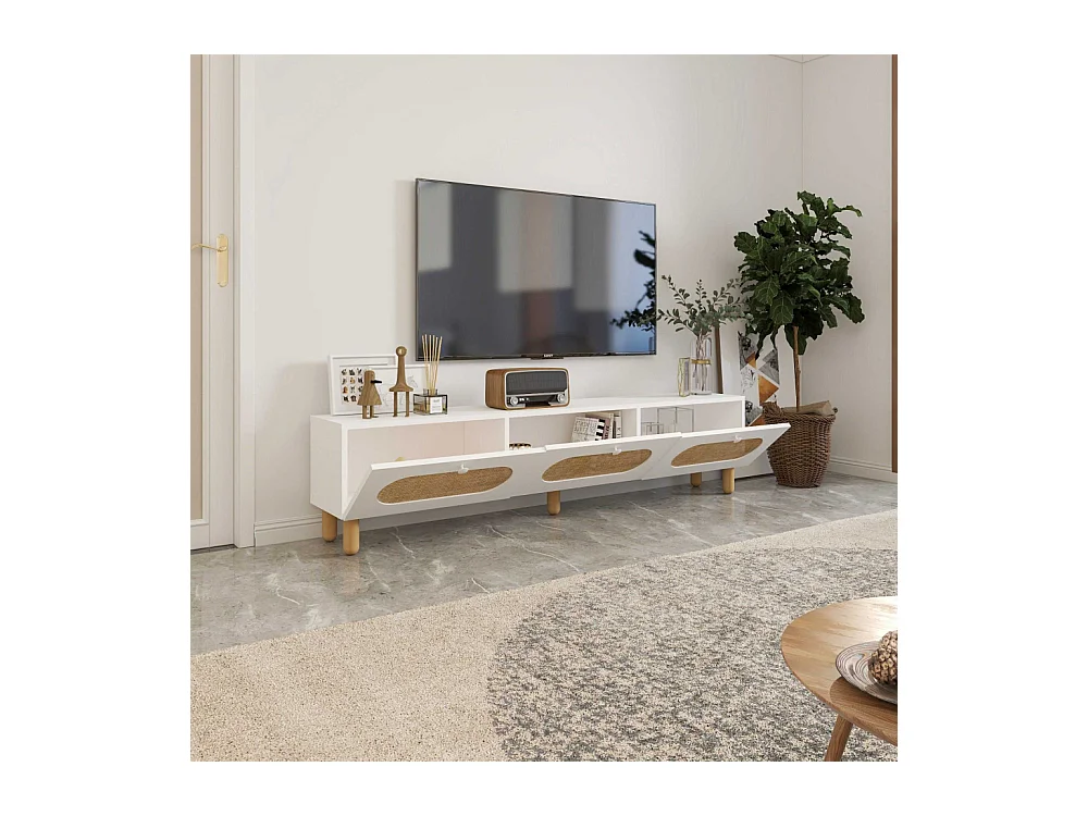 TV-Ständer – 180 cm x 42,6 cm x 31,4 cm – Weiß – MDF