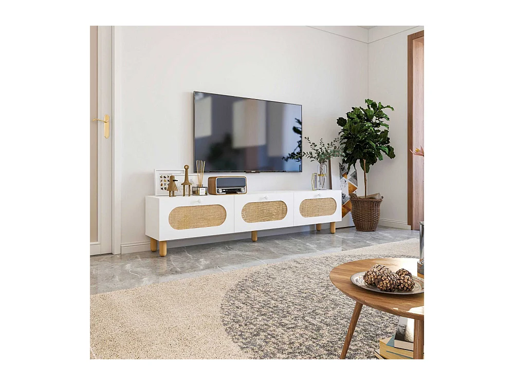 TV-Ständer – 180 cm x 42,6 cm x 31,4 cm – Weiß – MDF