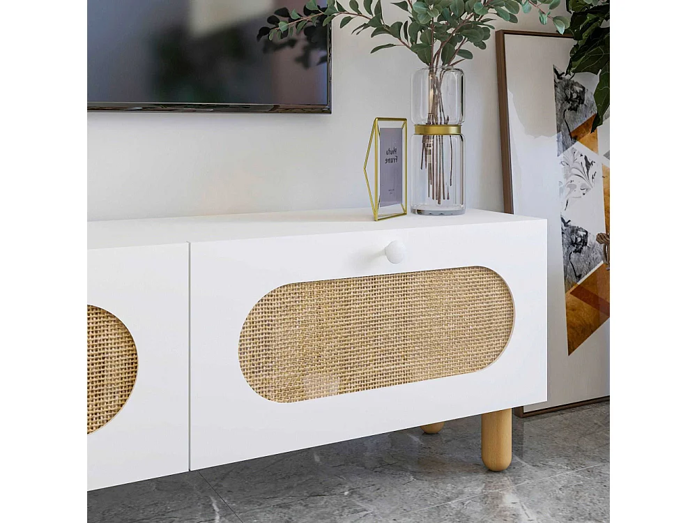 TV-Ständer – 180 cm x 42,6 cm x 31,4 cm – Weiß – MDF