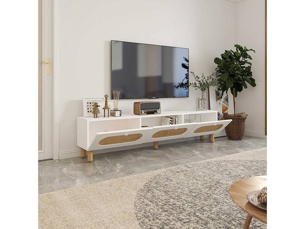 TV-Ständer – 180 cm x 42,6 cm x 31,4 cm – Weiß – MDF