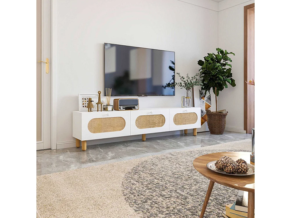 TV-Ständer – 180 cm x 42,6 cm x 31,4 cm – Weiß – MDF