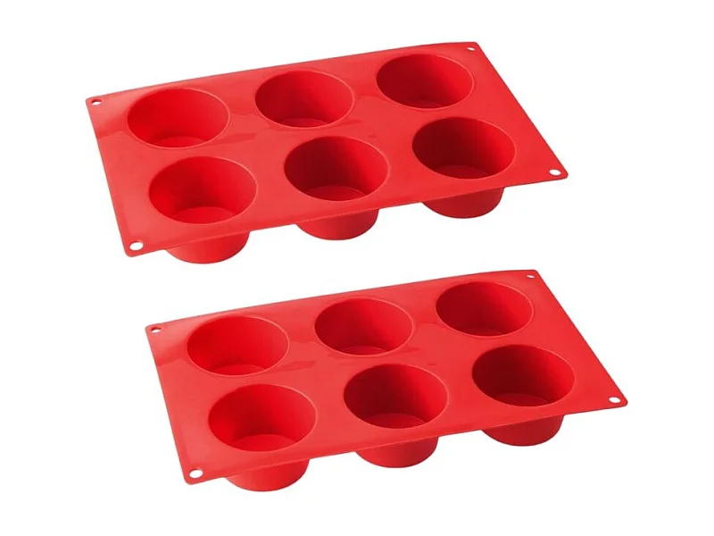 Ensemble de 2 moules à muffins 6 empreintes 30 x 18 cm Dr.Oetker Flexxibel Love