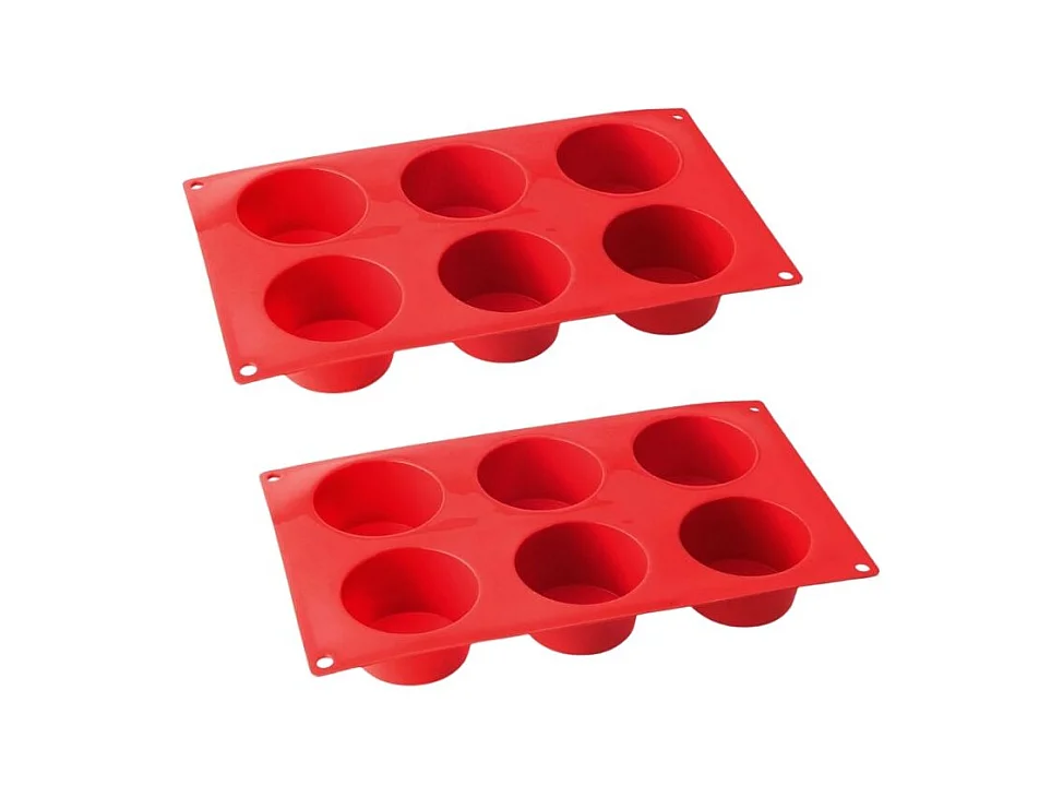 Ensemble de 2 moules à muffins 6 empreintes 30 x 18 cm Dr.Oetker Flexxibel Love