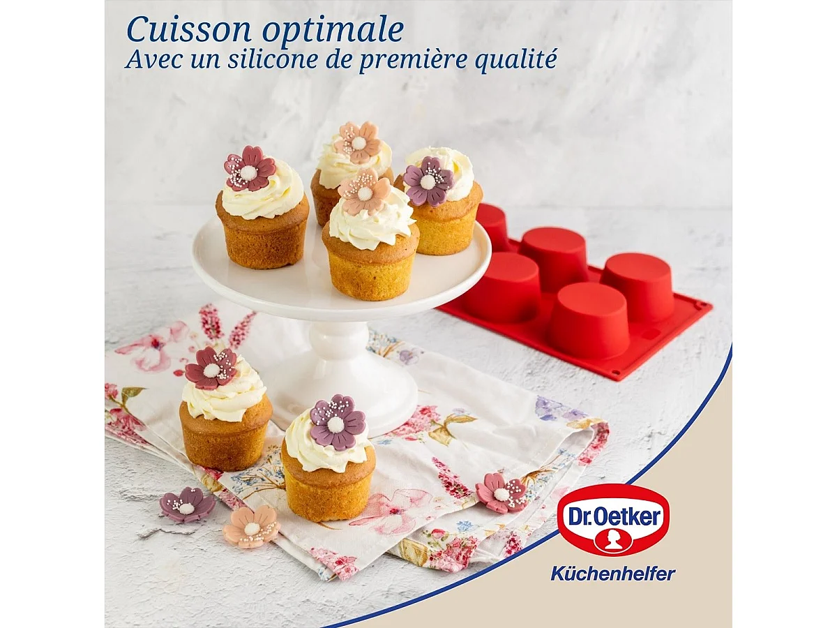 Ensemble de 2 moules à muffins 6 empreintes 30 x 18 cm Dr.Oetker Flexxibel Love