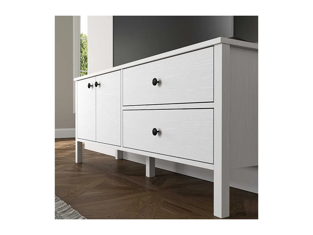 Meuble TV en aggloméré Frannie Modèle 2 : 140 x 35 x 58 cm