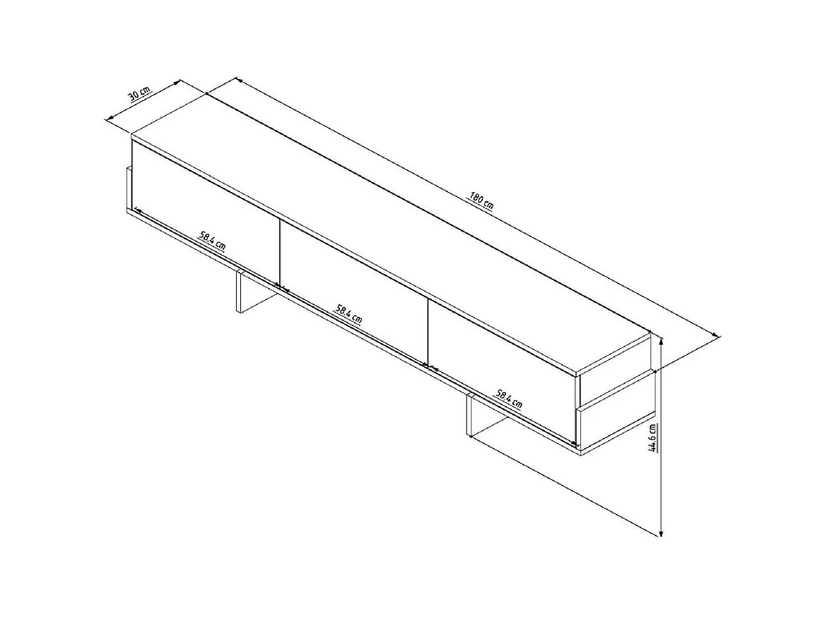 Meuble TV en aggloméré Hege