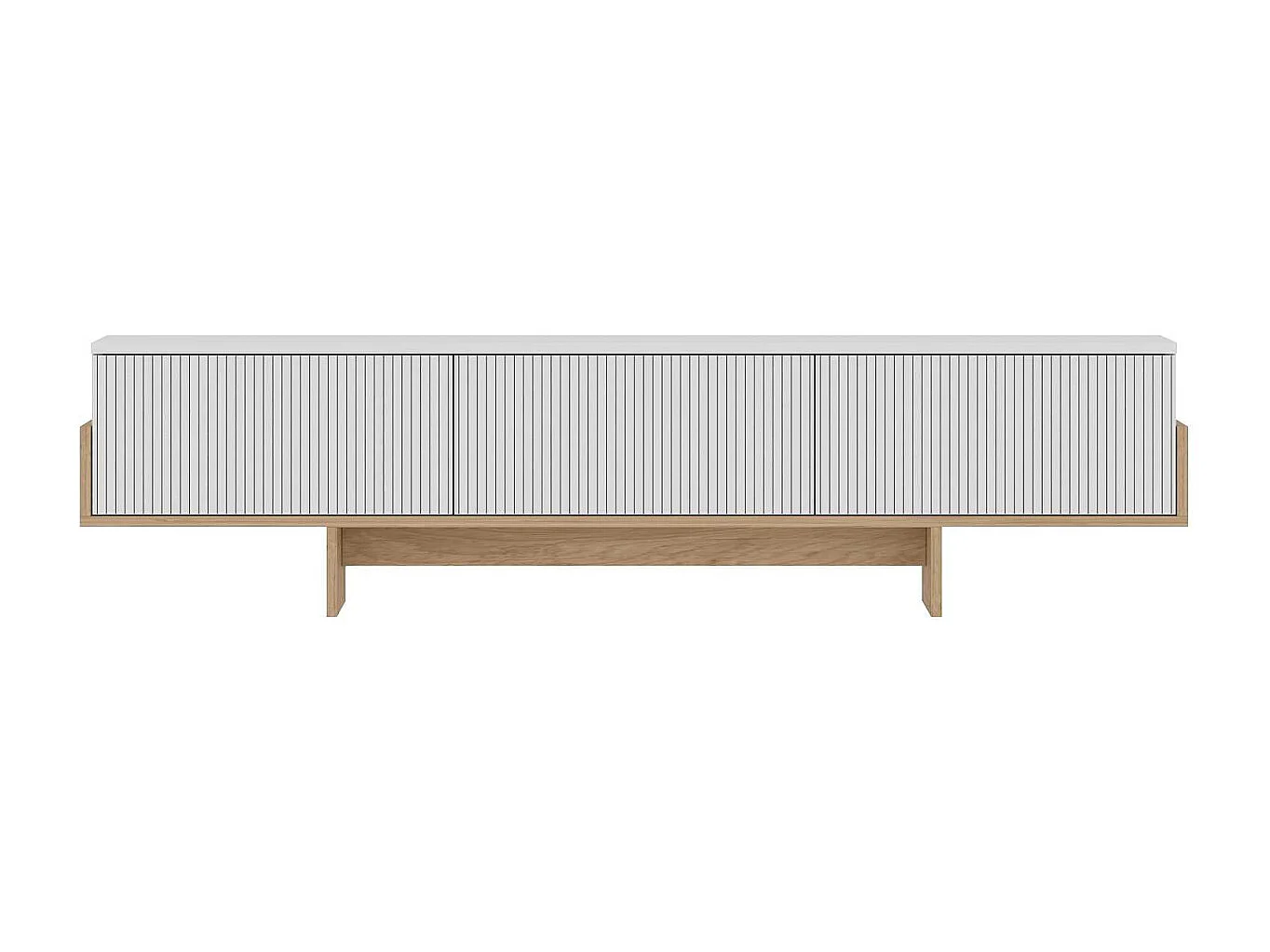 Móvel de TV – 180cm x 44.6cm x 30cm – Branco e Carvalho Safira – MDF