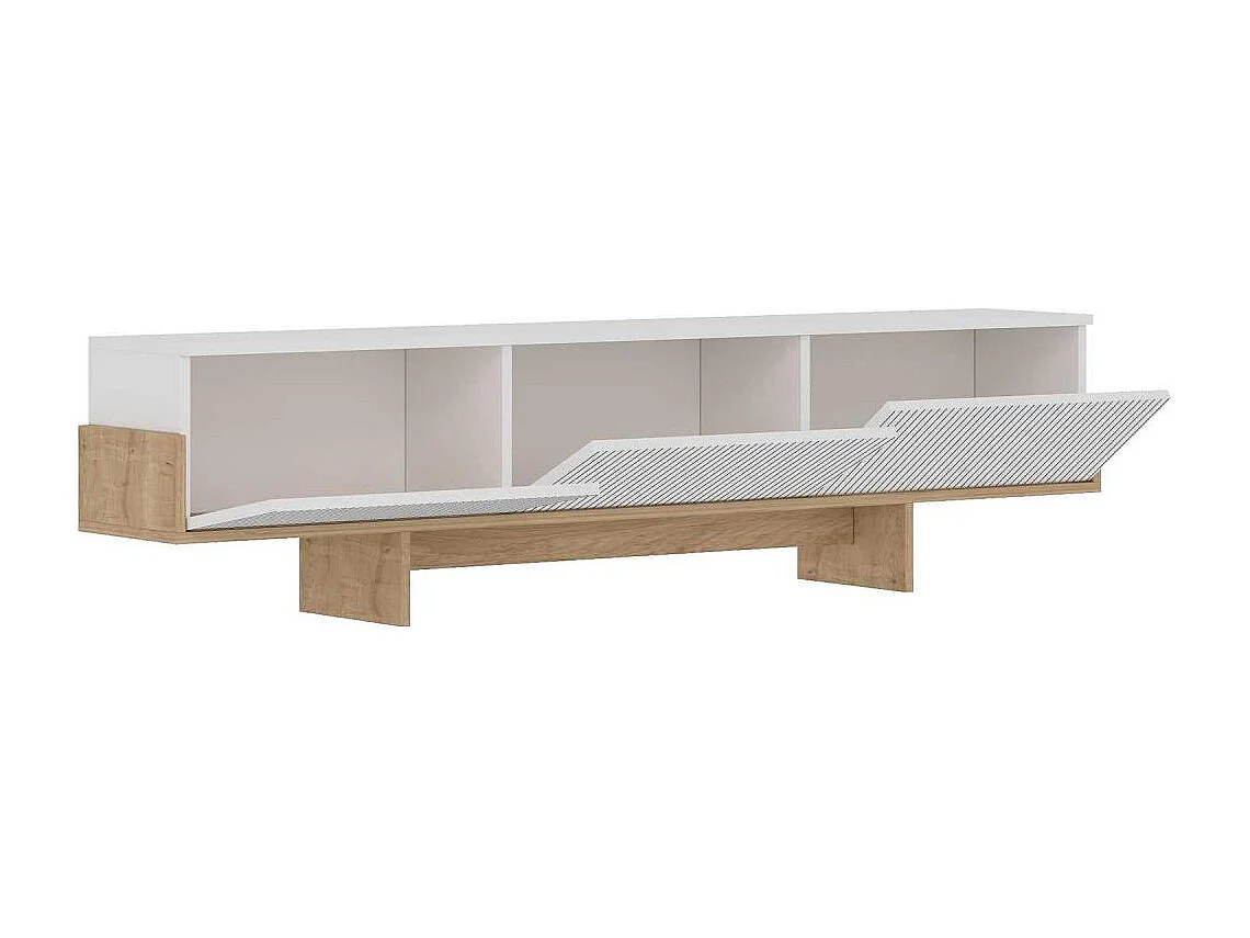 Móvel de TV – 180cm x 44.6cm x 30cm – Branco e Carvalho Safira – MDF