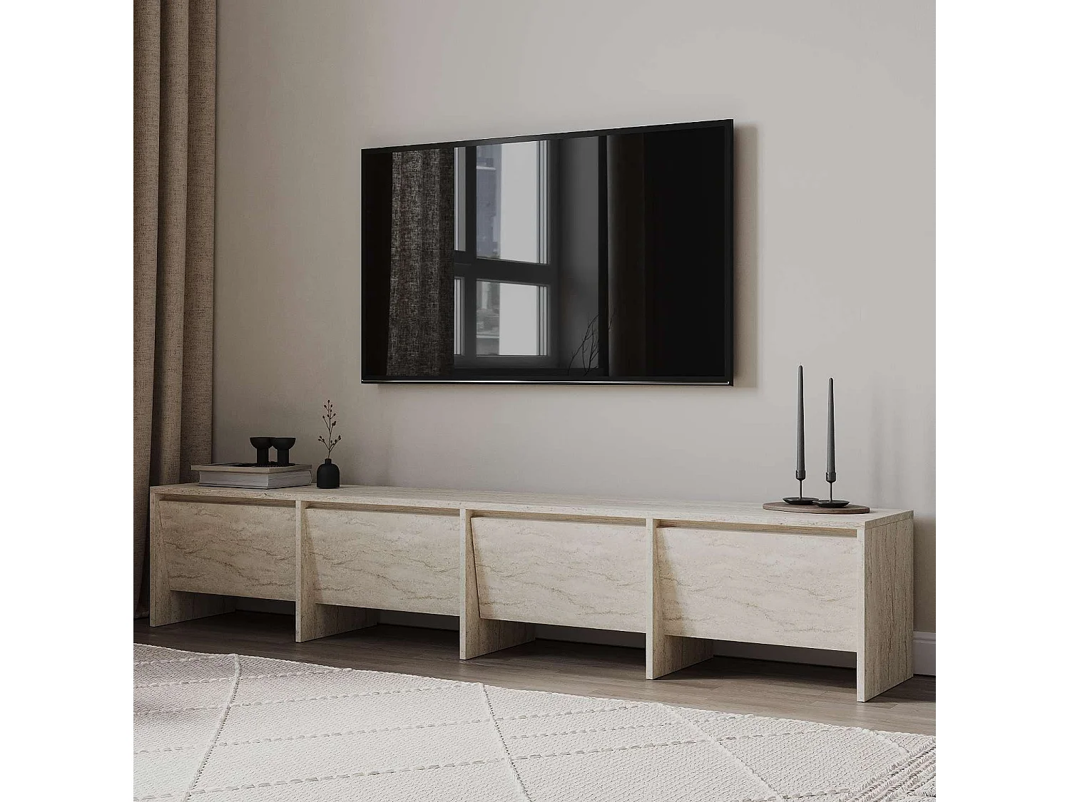 Móvel de TV – 180cm – Travertino – MDF