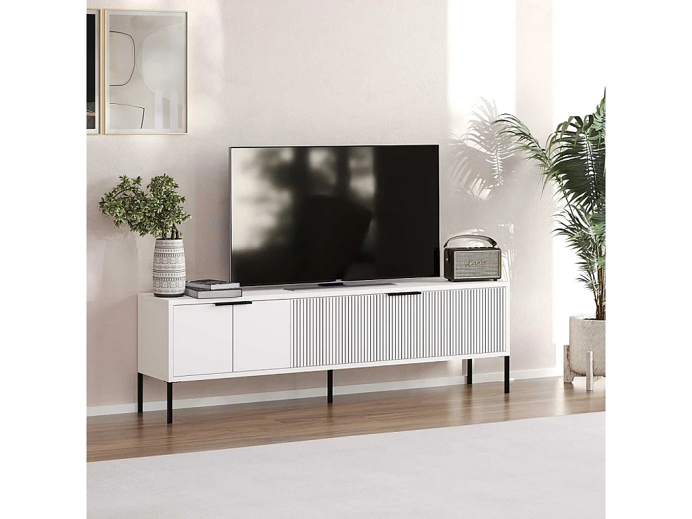 Soporte para TV – 150 cm x 45 cm x 30 cm – Blanco – MDF