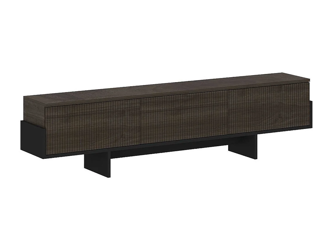 Mueble de TV – 180 cm – Nogal y Negro – Tablero de partículas recubierto de melamina