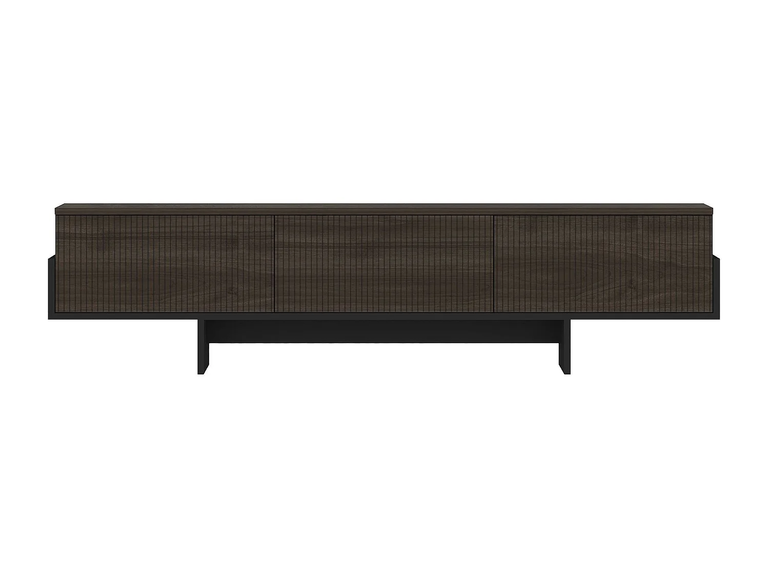 Mueble de TV – 180 cm – Nogal y Negro – Tablero de partículas recubierto de melamina