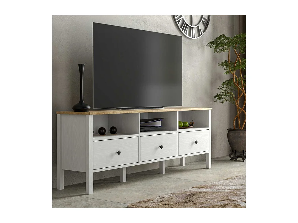 Meuble TV en aggloméré Frannie Modèle 3 : 160 x 35 x 58