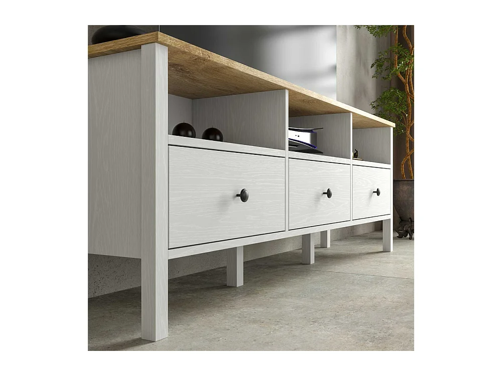 Meuble TV en aggloméré Frannie Modèle 3 : 160 x 35 x 58