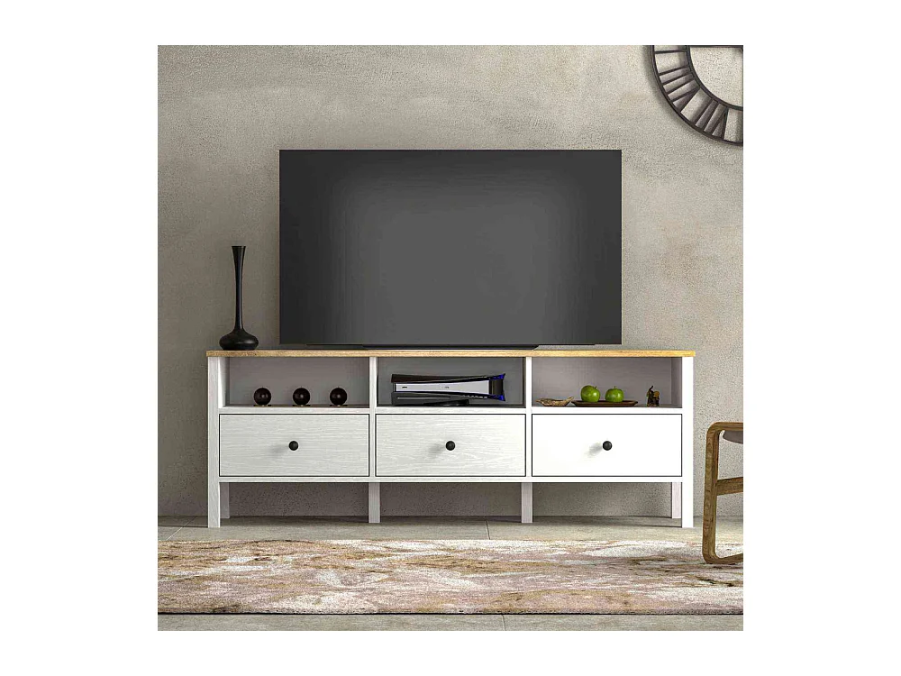 Meuble TV en aggloméré Frannie Modèle 3 : 160 x 35 x 58