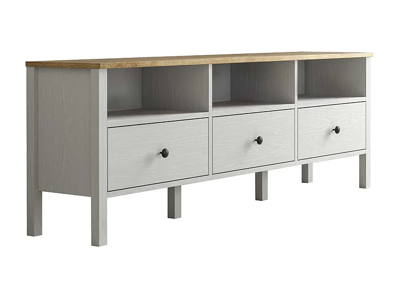 Móvel de TV – 160 cm x 58 cm x 35 cm – Branco e madeira – Aglomerado