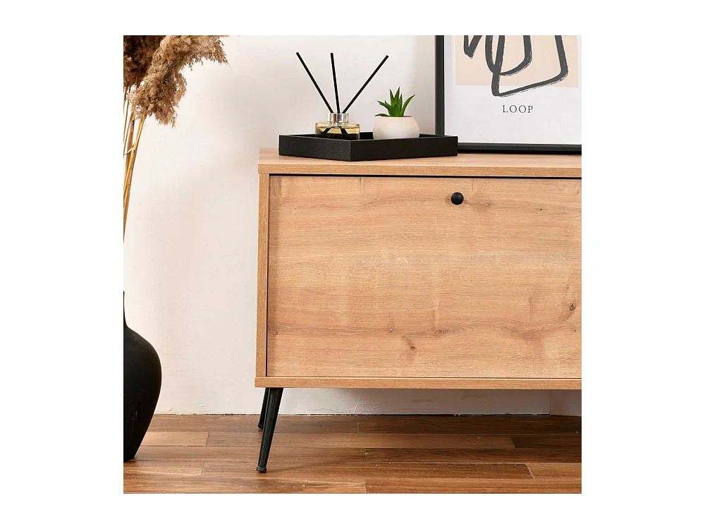 Meuble TV en aggloméré Calvin 140 x 41 x 55 cm