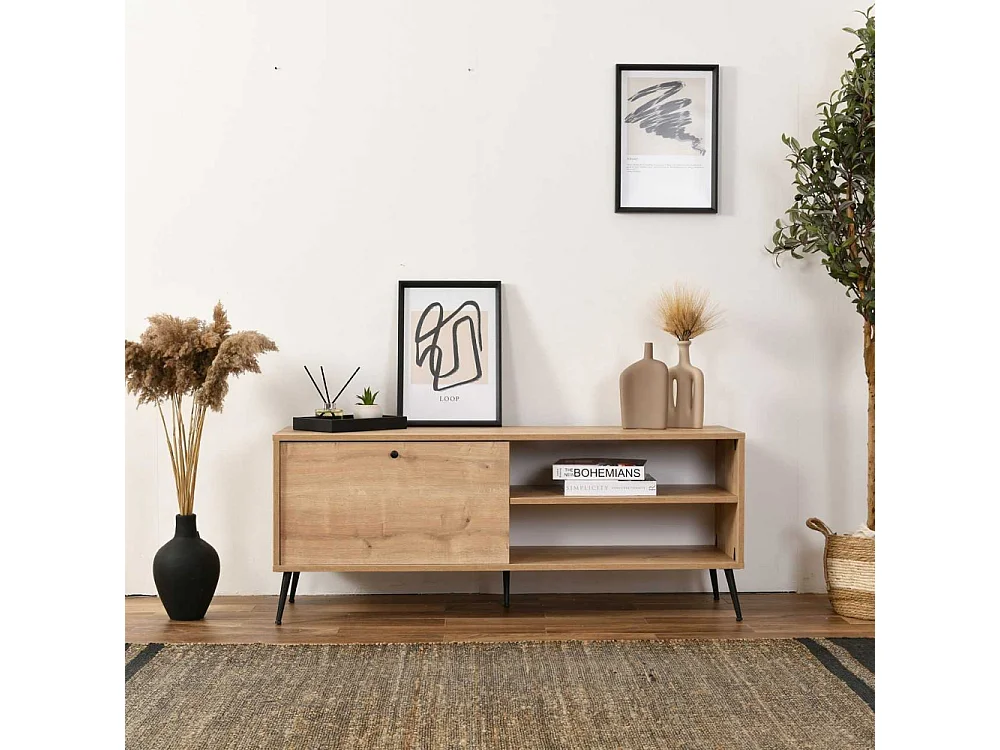 Móvel de TV – 55 cm x 140 cm x 41 cm – Carvalho – MDF