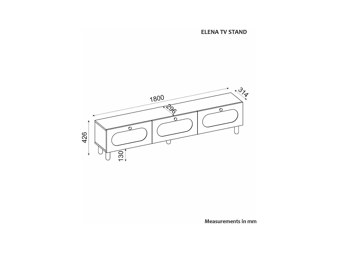 Meuble TV en aggloméré Elena