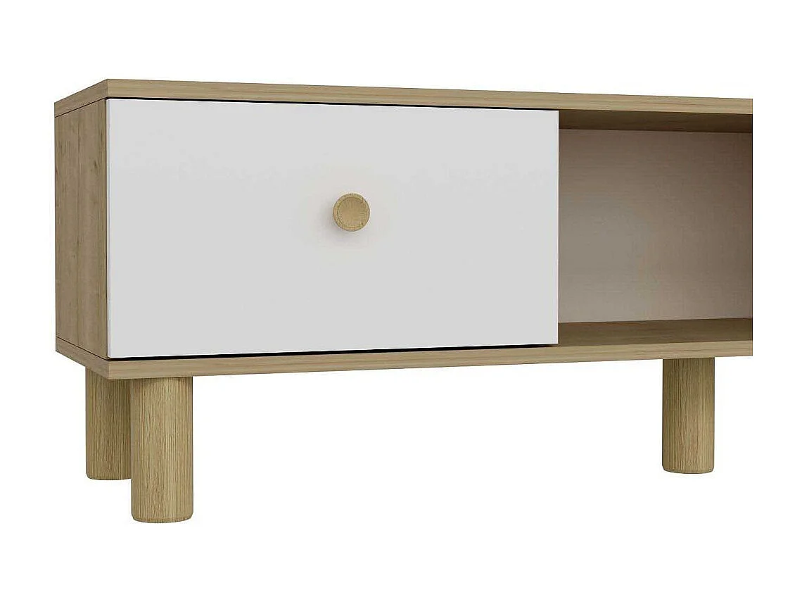 Móvel de TV – 150 cm x 40,6 cm – Carvalho Safira e Branco – MDF