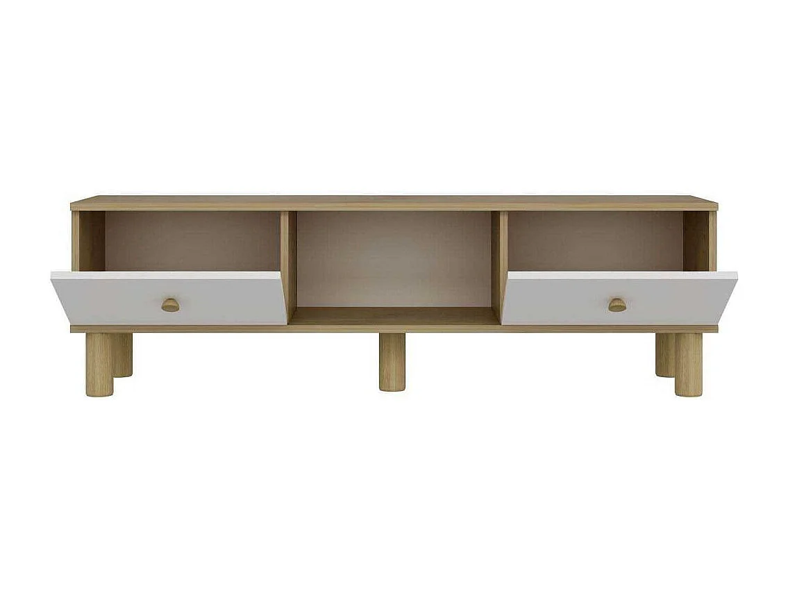 Móvel de TV – 150 cm x 40,6 cm – Carvalho Safira e Branco – MDF