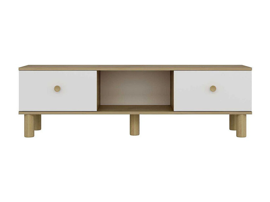 Móvel de TV – 150 cm x 40,6 cm – Carvalho Safira e Branco – MDF