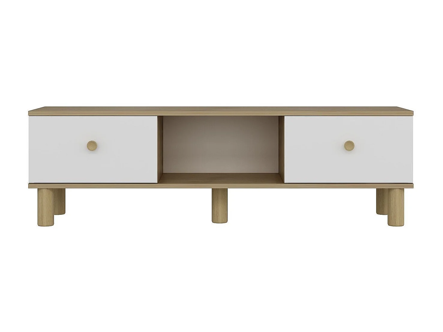 Móvel de TV – 150 cm x 40,6 cm – Carvalho Safira e Branco – MDF