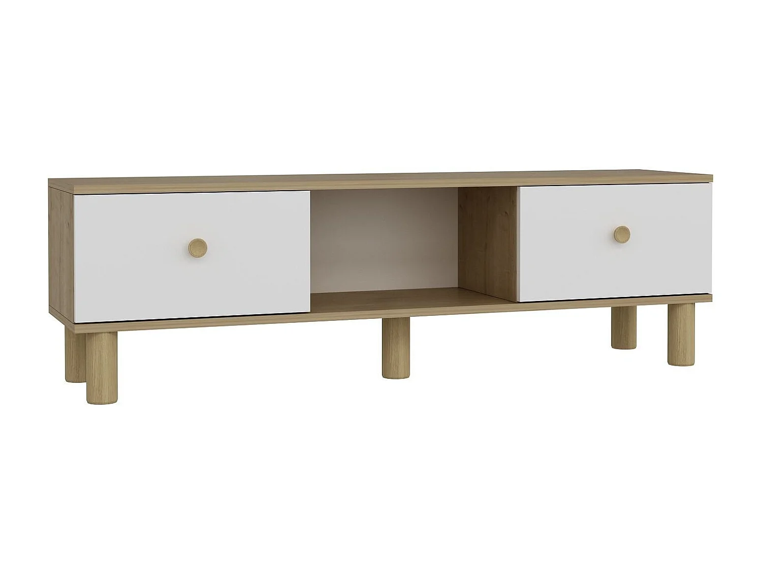 Móvel de TV – 150 cm x 40,6 cm – Carvalho Safira e Branco – MDF