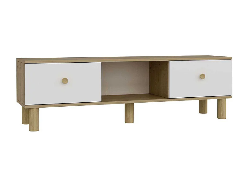 Móvel de TV – 150 cm x 40,6 cm – Carvalho Safira e Branco – MDF