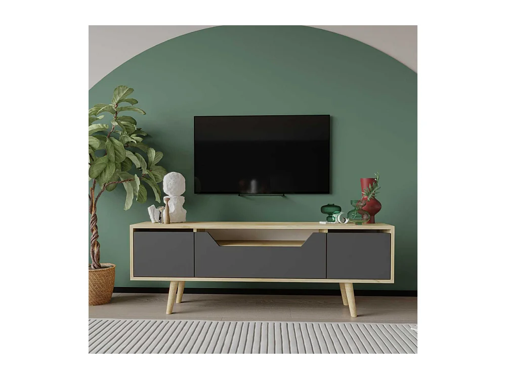 Meuble TV en aggloméré 150 x 29.8 x 53 cm Roma