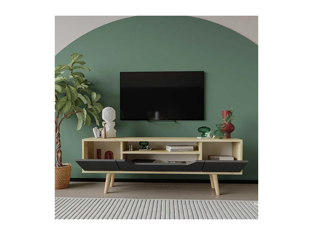 Meuble TV en aggloméré 150 x 29.8 x 53 cm Roma