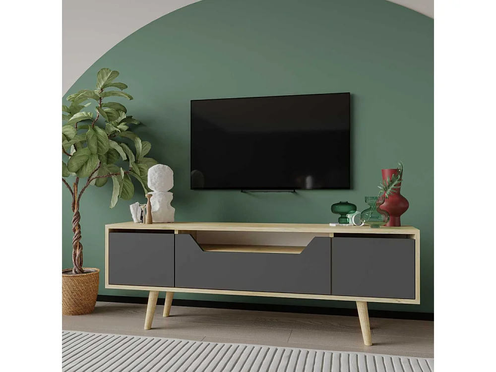 Meuble TV en aggloméré 150 x 29.8 x 53 cm Roma