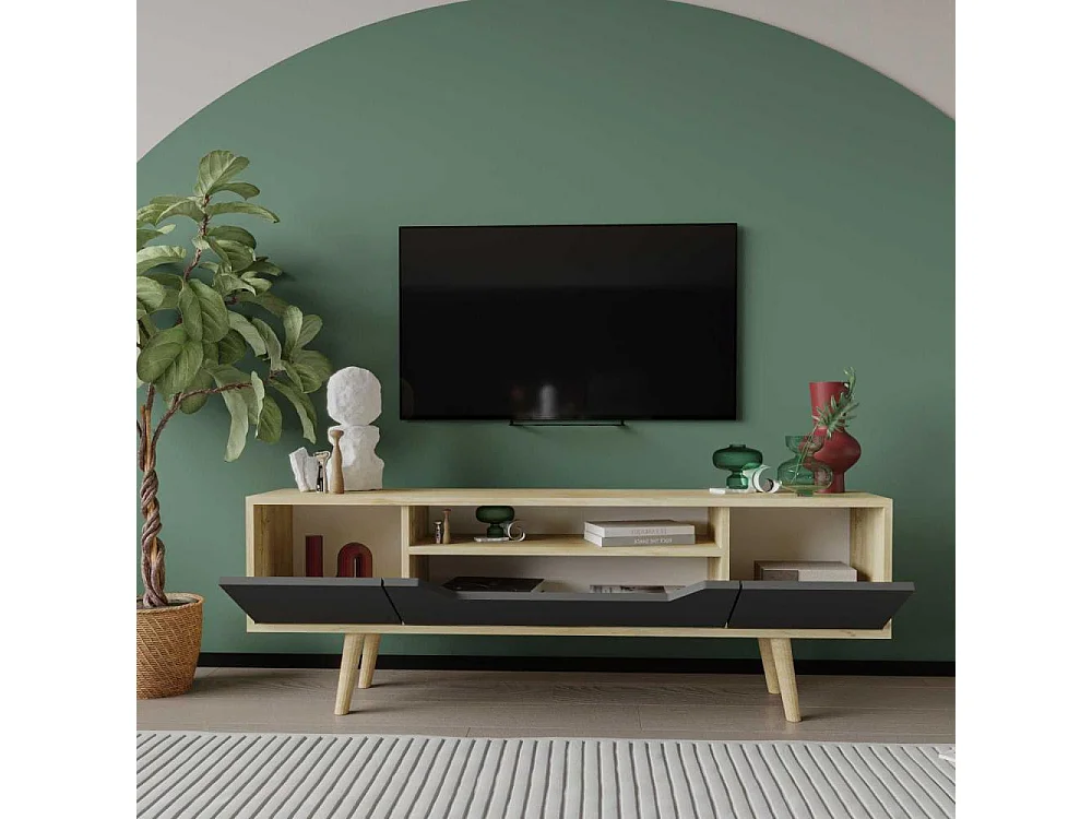 Meuble TV en aggloméré 150 x 29.8 x 53 cm Roma