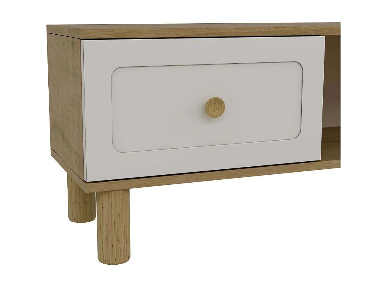 Móvel de TV – 150 cm x 40,6 cm – Carvalho Safira e Branco – MDF