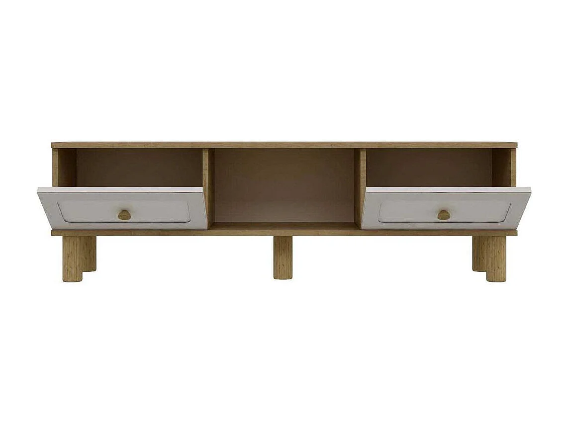 Móvel de TV – 150 cm x 40,6 cm – Carvalho Safira e Branco – MDF