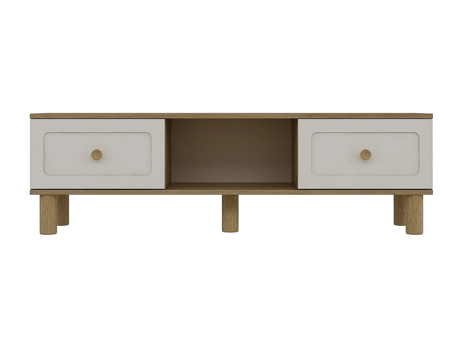 Móvel de TV – 150 cm x 40,6 cm – Carvalho Safira e Branco – MDF