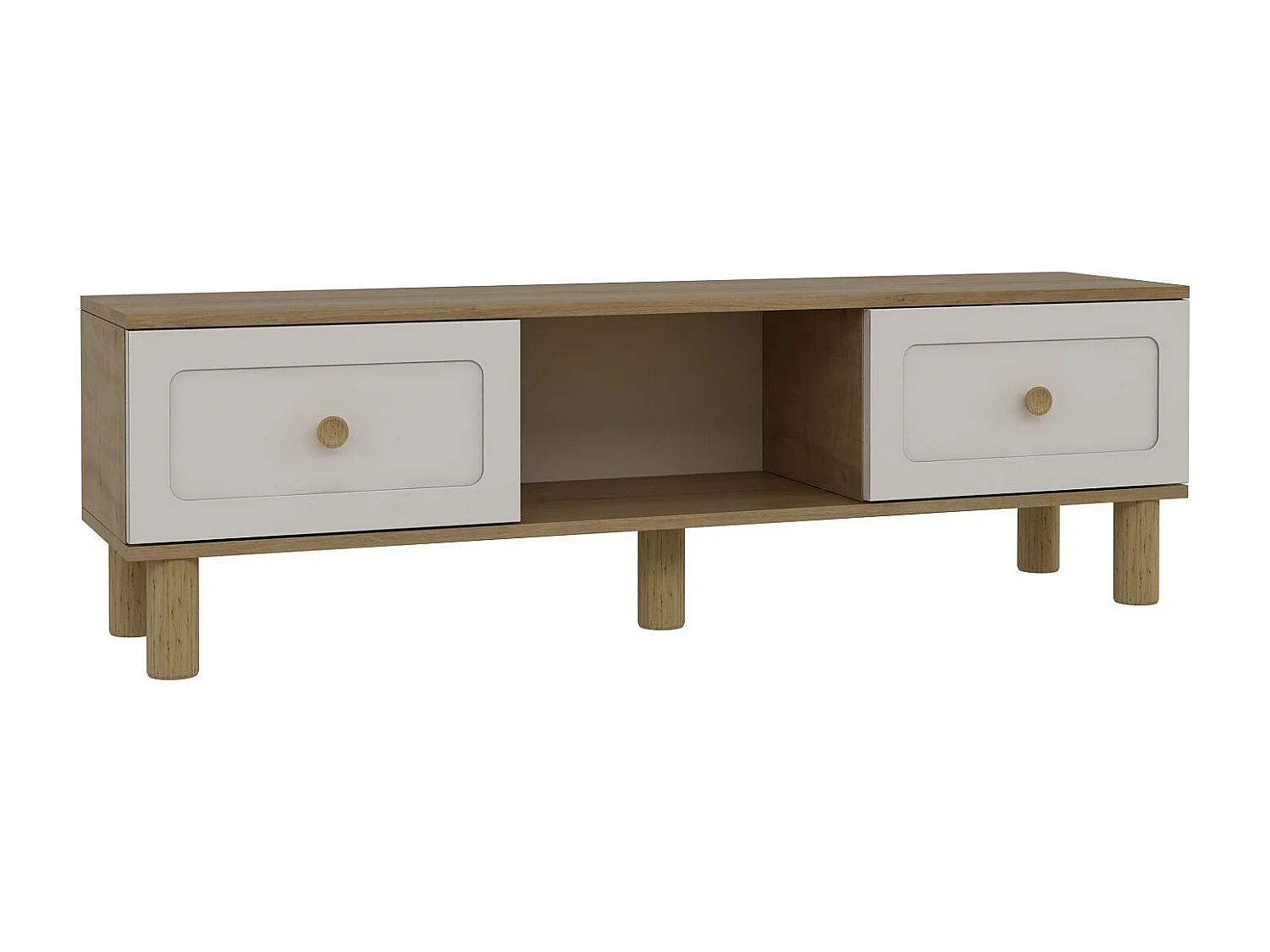 Móvel de TV – 150 cm x 40,6 cm – Carvalho Safira e Branco – MDF