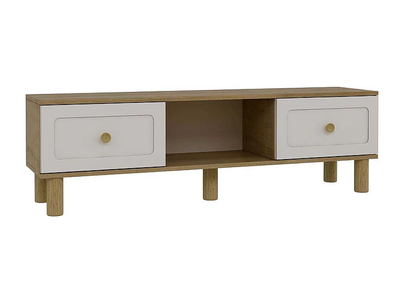 Móvel de TV – 150 cm x 40,6 cm – Carvalho Safira e Branco – MDF