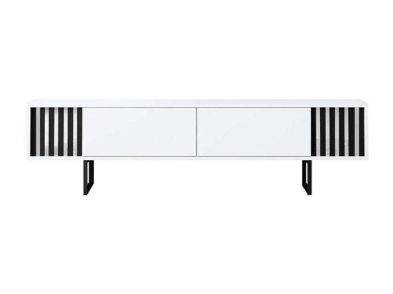Móvel de TV – 180 cm x 30 cm x 48 cm – Branco e Preto – MDF