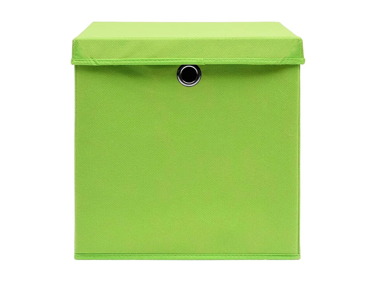 Aufbewahrungsboxen mit Deckeln 10 Stk. Grün 32x32x32 cm Stoff