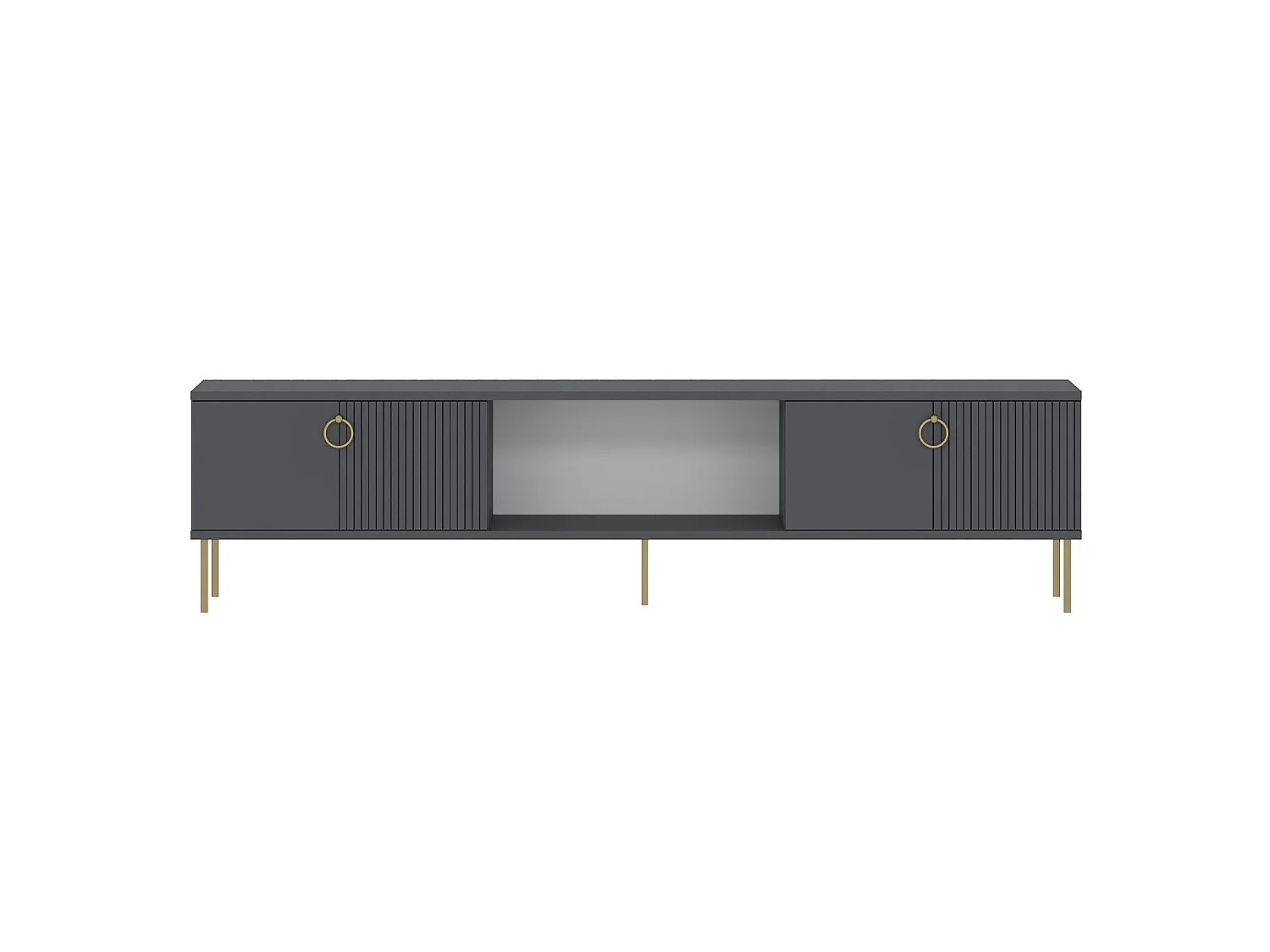 Mueble de TV – 180 cm x 45 cm x 30 cm – Antracita – MDF