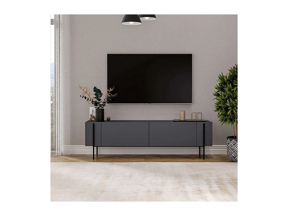 Meuble TV en aggloméré et métal Herman